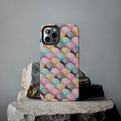 Rainbow Swirls Pattern design Tough Phone Case compatible with a large variety of iphone models