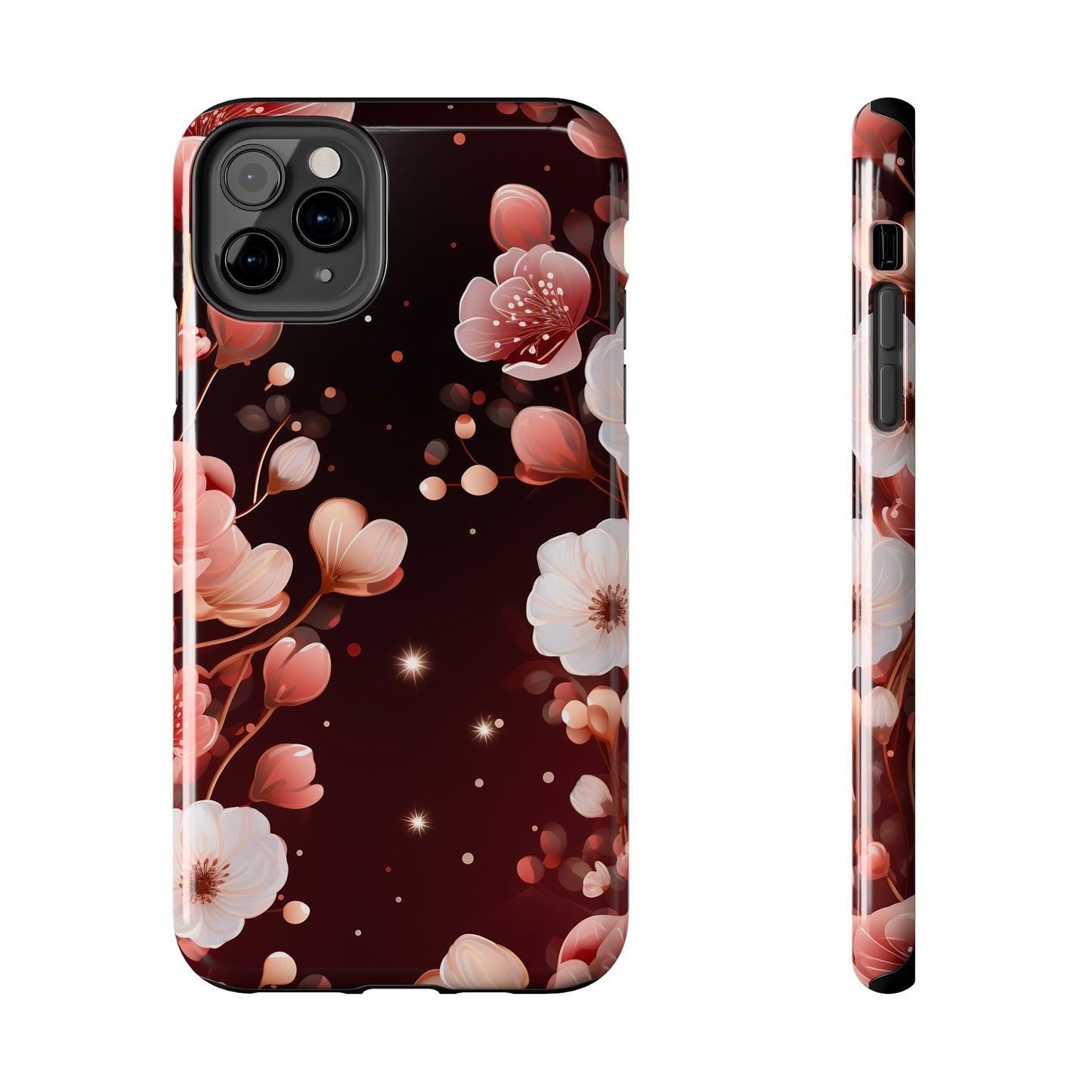 Pretty Pink Flowers Pattern Design Tough Phone Case compatible with a large variety of iPhone models, Gift, Phone Case