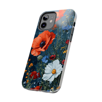 Wildflowers Vibrant Tones Digital print Design Tough Phone Case compatible with a large variety of iPhone models, Gift, Phone Case