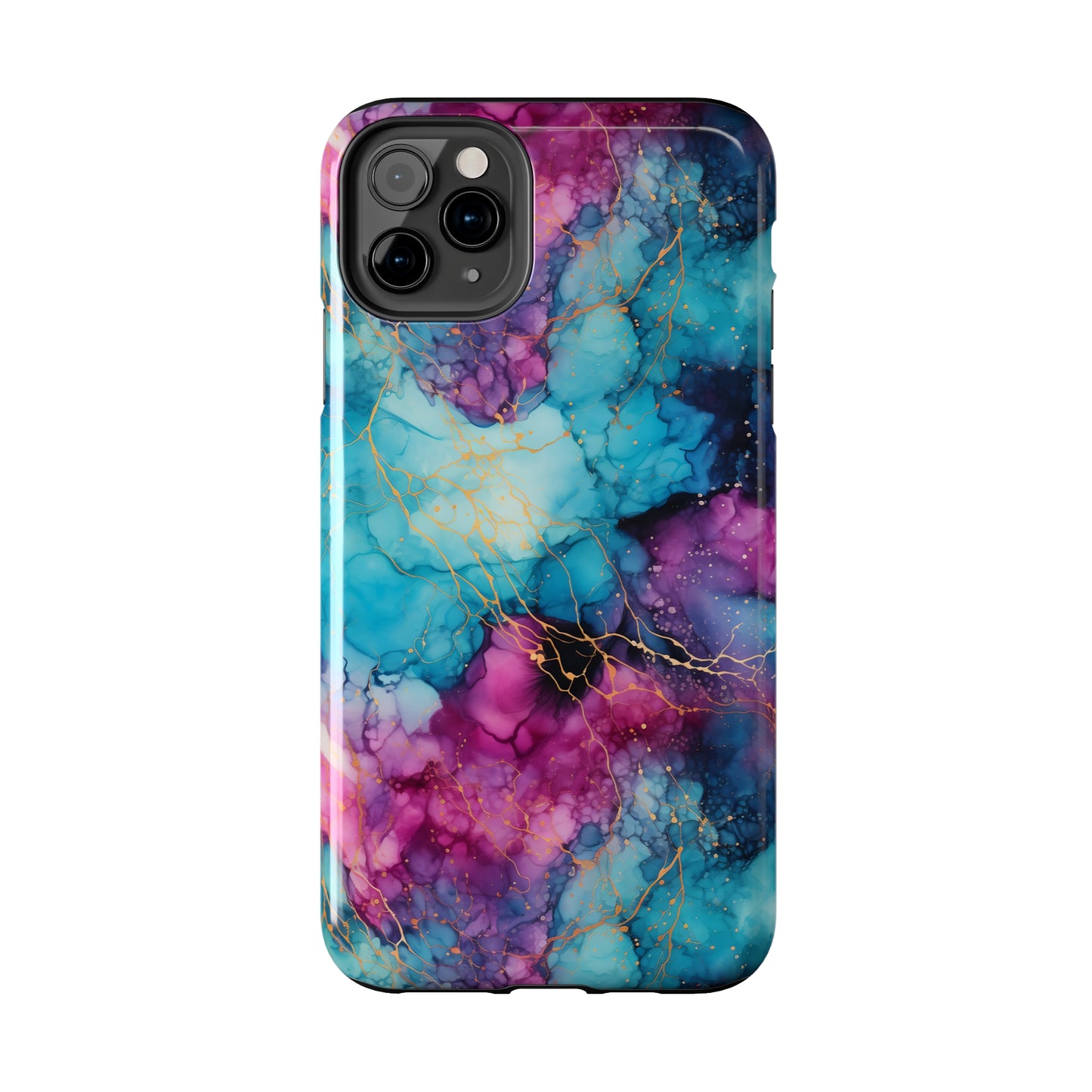 Blue and Purple Alcohol Ink Digital print Design Tough Phone Case compatible with a large variety of iPhone models, Gift, Phone Case