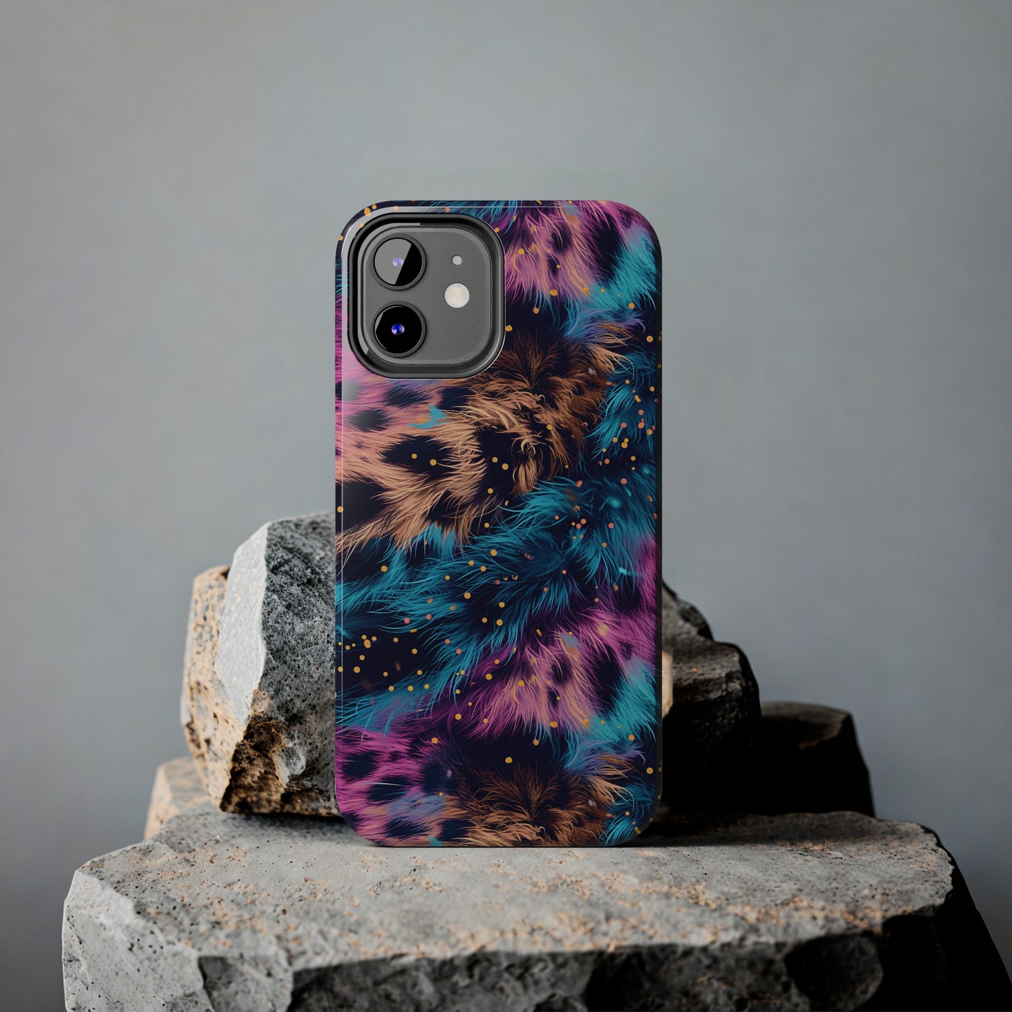 Multicolor unique leopard Pattern Design Tough Phone Case compatible with a large variety of iPhone models, Gift, Phone Case