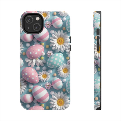 Easter Eggs and Daisies Digital print Design Tough Phone Case compatible with a large variety of iPhone models, Gift, Phone Case