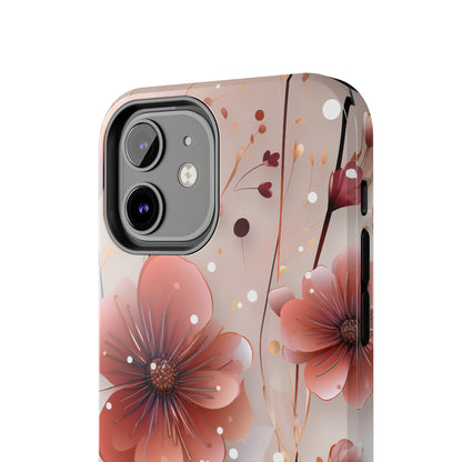 Pretty Mauve Flowers Pattern Design Tough Phone Case compatible with a large variety of iPhone models, Gift, Phone Case