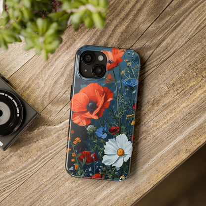 Wildflowers Vibrant Tones Digital print Design Tough Phone Case compatible with a large variety of iPhone models, Gift, Phone Case