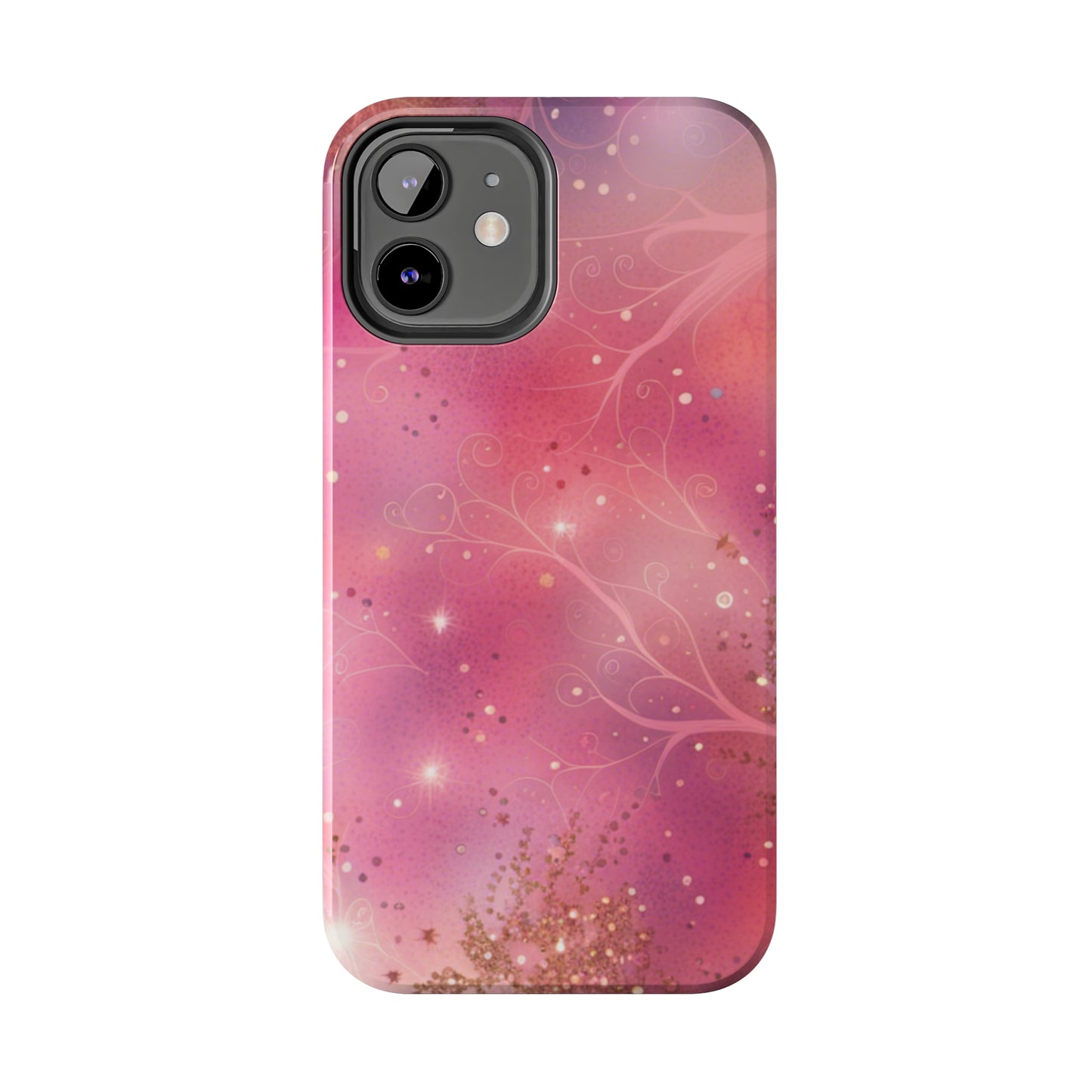 Pink and Gold Pattern Design Tough Phone Case compatible with a large variety of iPhone models, Phone Case, Gift