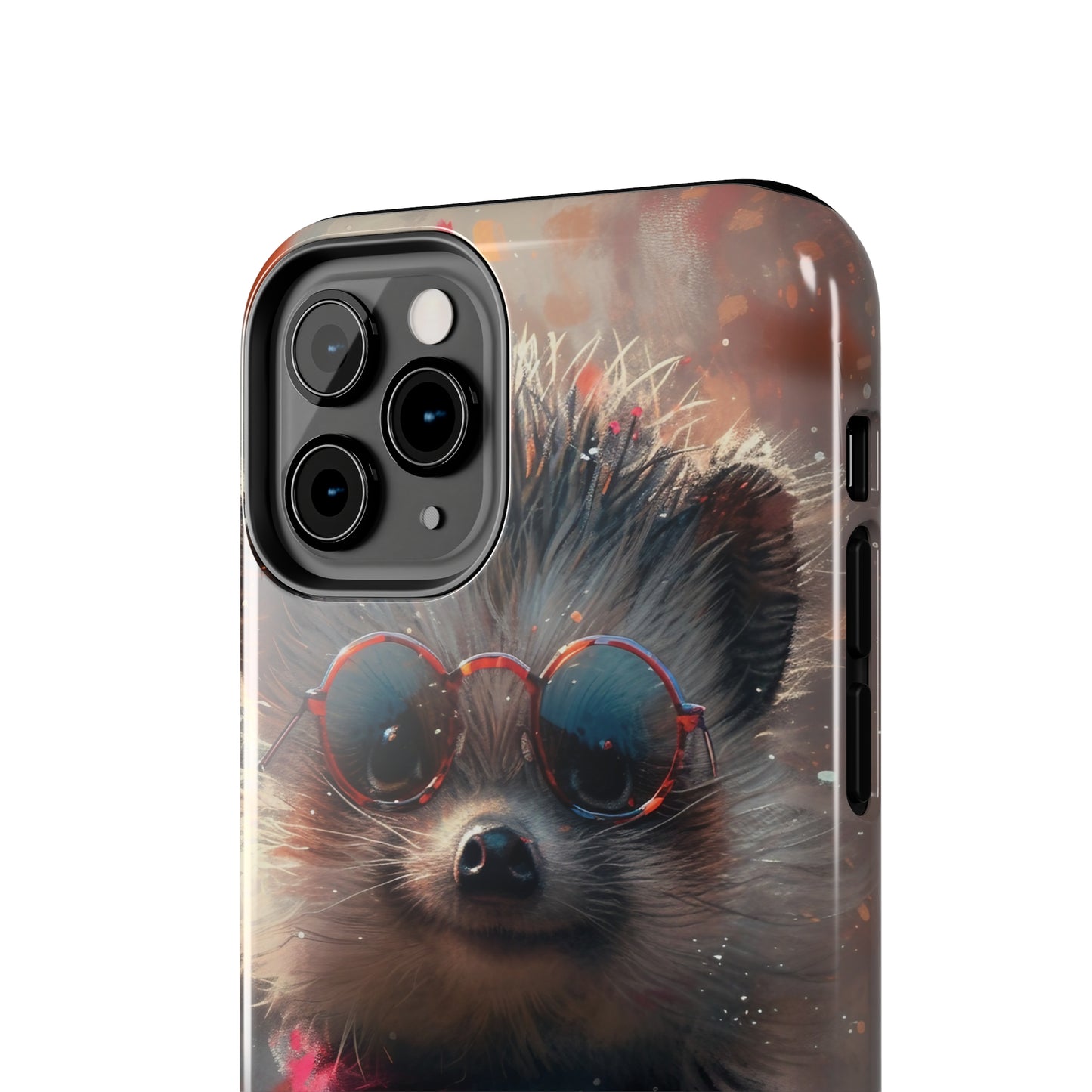 Hedgehog with Glasses and Scarf Design Phone Case- Lightweight, Impact Resistant Cover for iPhone 6, 6s, 12, 13, 14, 15