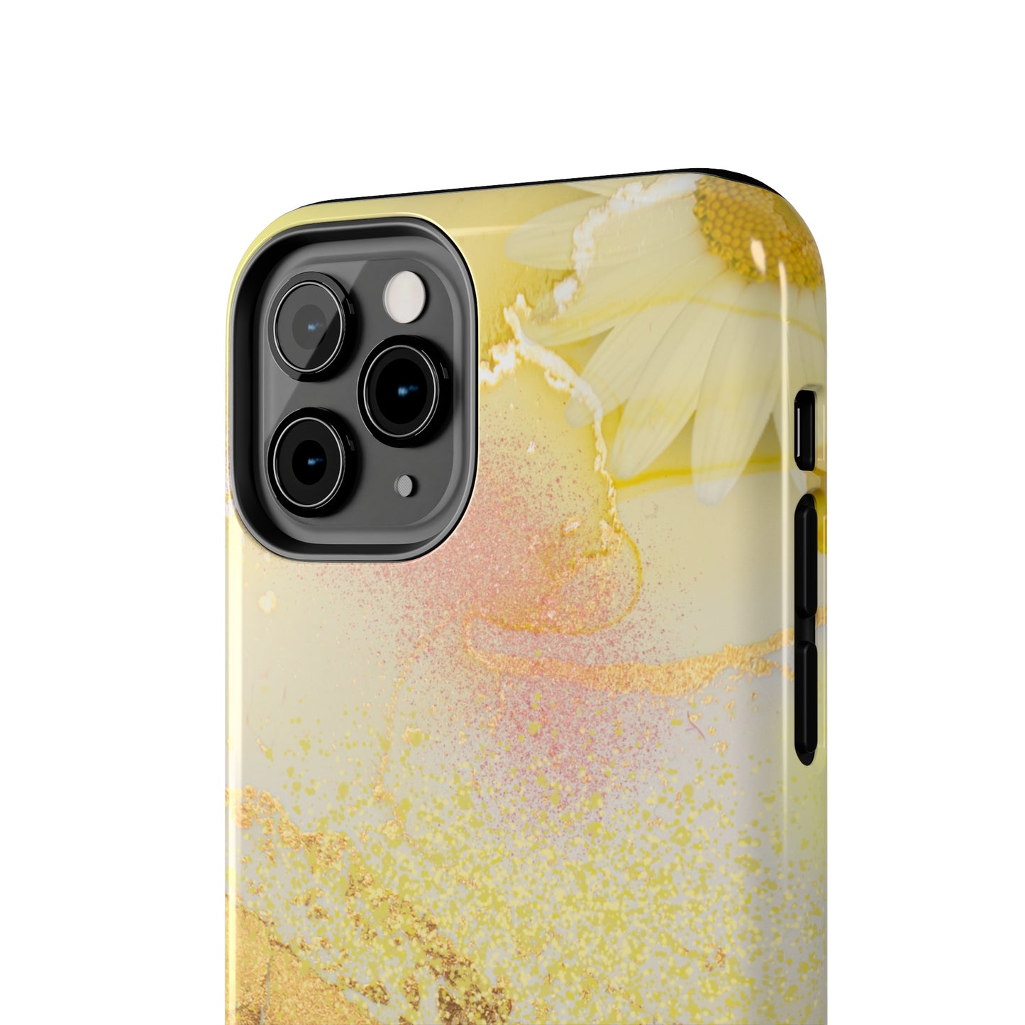 Yellow and Rose Gold Marble design Tough Phone Case compatible with a large variety of iPhone models, Gift, Phone