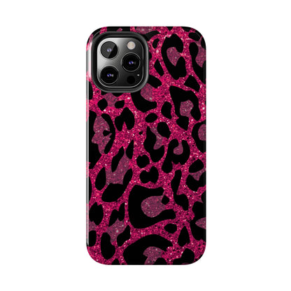 Pink and Black Leopard Design Phone Case- Lightweight, Impact Resistant Cover for iPhone 6, 6s, 12, 13, 14, 15