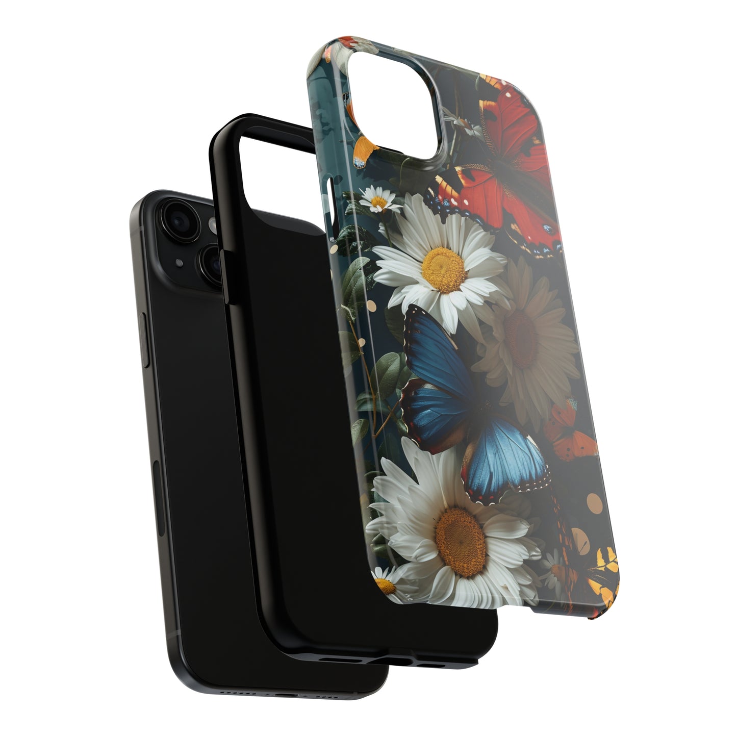 Wildflowers & Butterflies Vibrant Tones Digital print Design Tough Phone Case compatible with a large variety of iPhone models, Phone Case