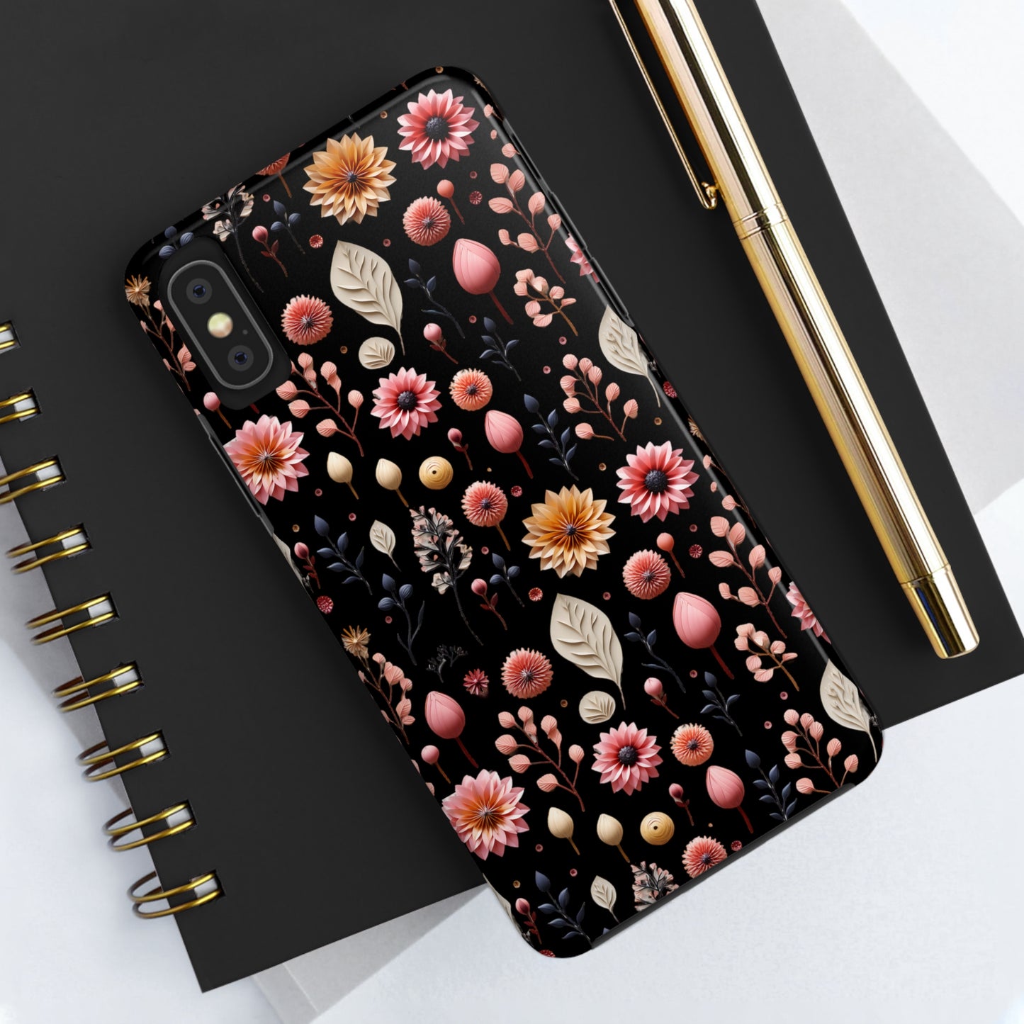 Floating Flowers print design Tough Phone Case compatible with a large variety of iphone models