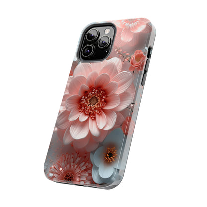 Beautiful 3D Pink & White Floral Design Tough Phone Case.