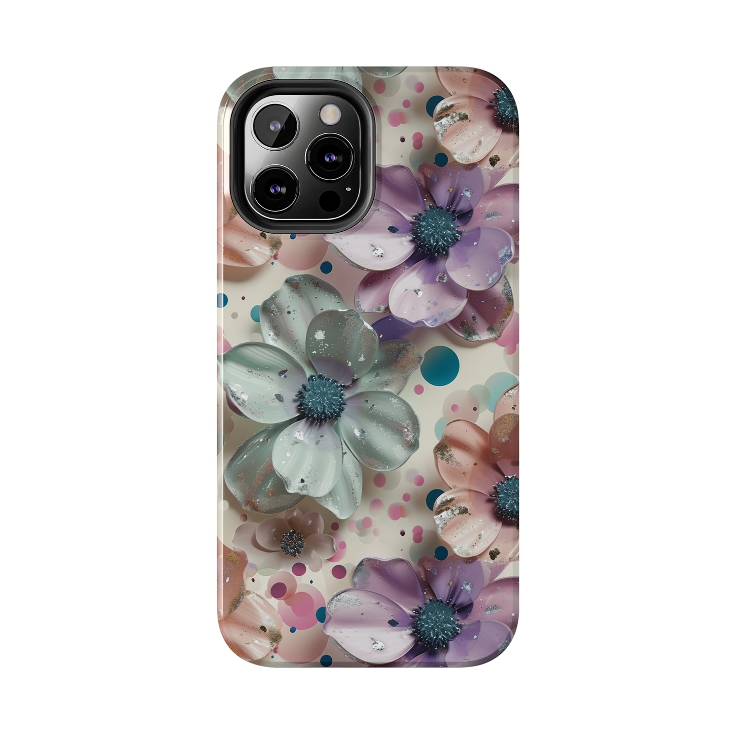 Fun Pastel Flowers Digital print Design Tough Phone Case compatible with a large variety of iPhone models, Gift, Phone Case