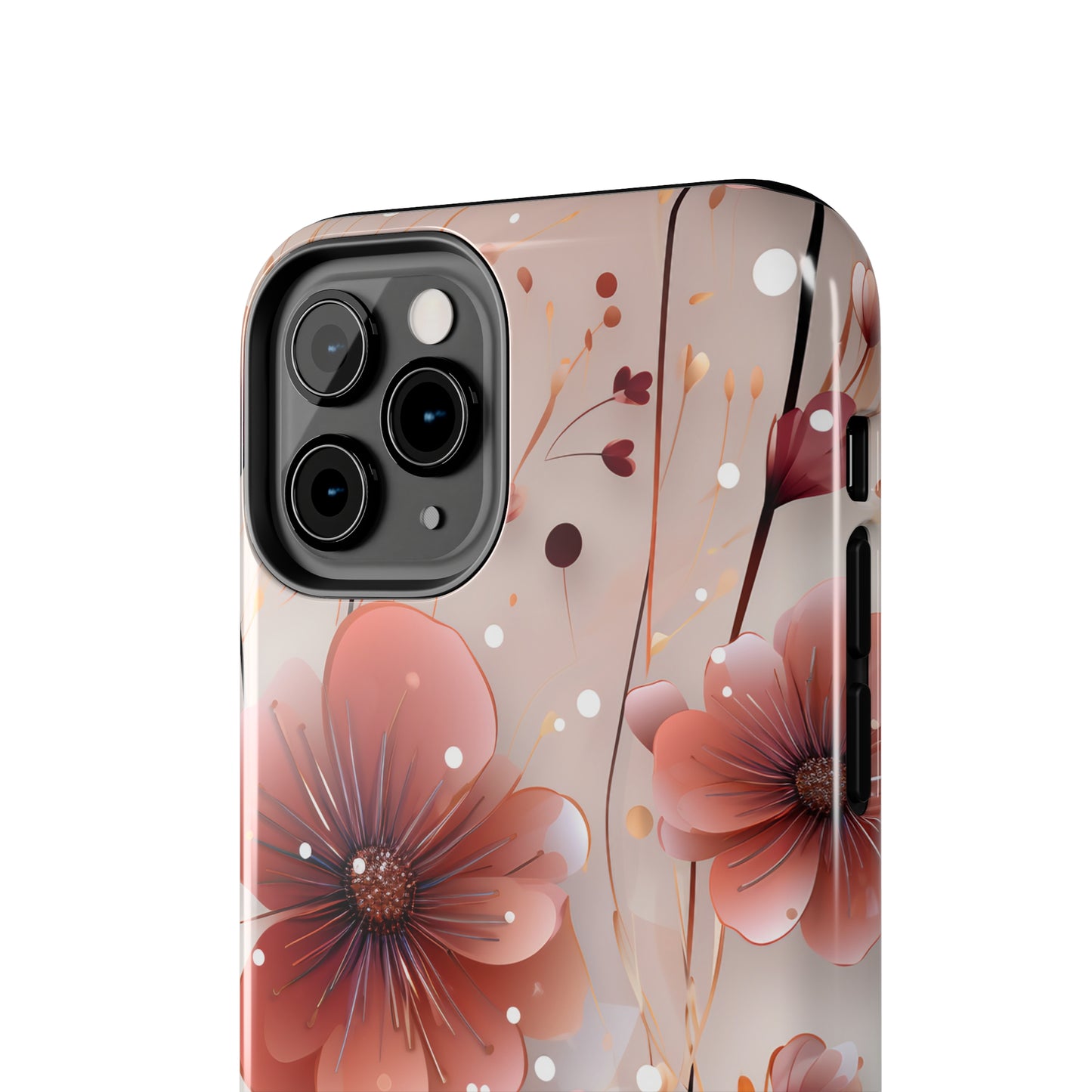 Pretty Mauve Flowers Pattern Design Tough Phone Case compatible with a large variety of iPhone models, Gift, Phone Case