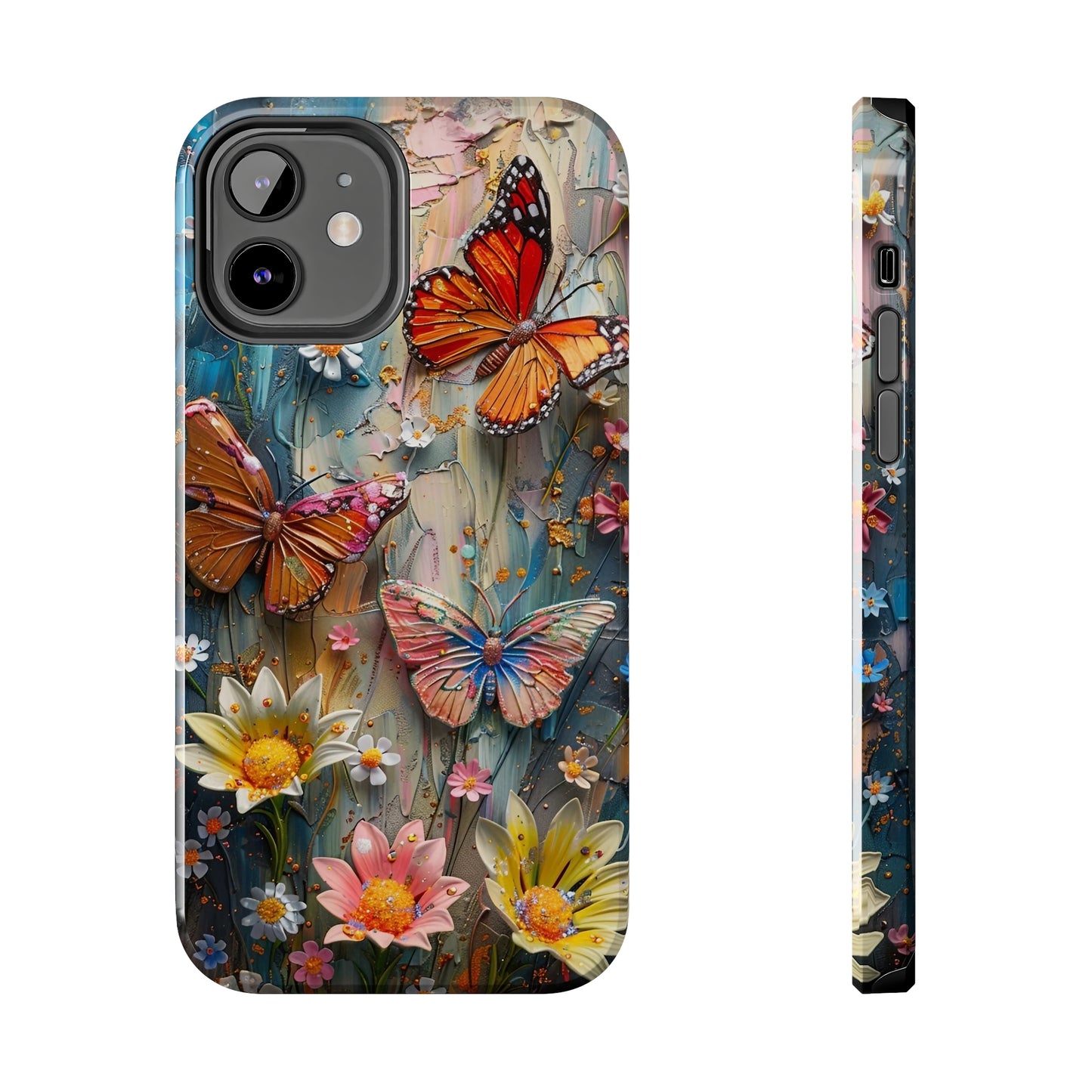 Butterfly Floral Art iPhone Case, Vibrant Nature-Inspired Protective Phone Cover compatible with a large variety of iPhone models, Phone Case, Gift