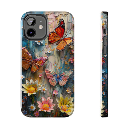 Butterfly Floral Art iPhone Case, Vibrant Nature-Inspired Protective Phone Cover compatible with a large variety of iPhone models, Phone Case, Gift