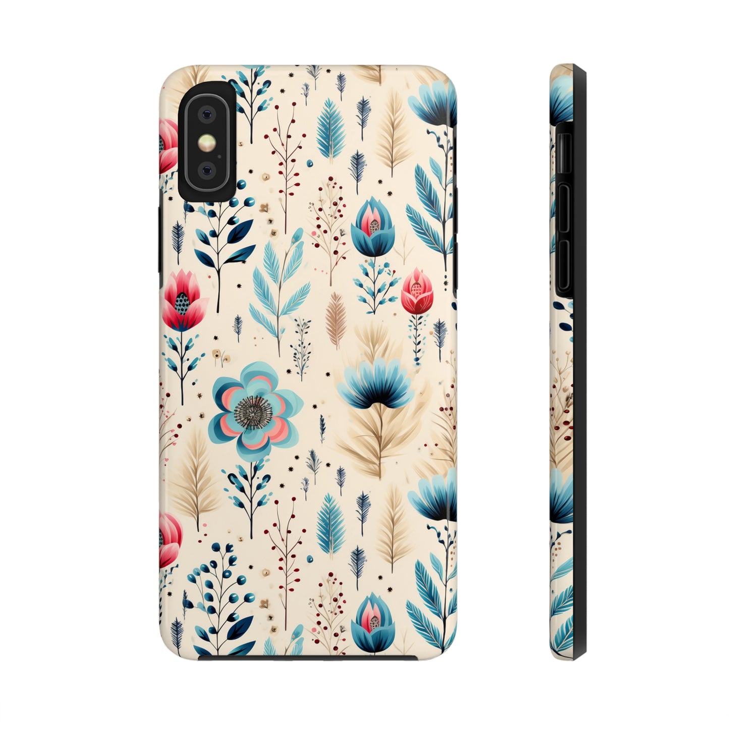 Boho Floral Pattern design Tough Phone Case compatible with a large variety of iphone models