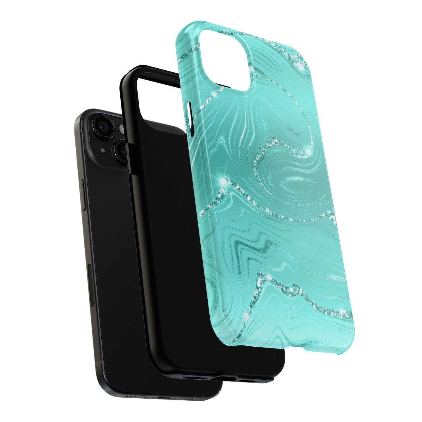 Marbled Turquoise Design Tough Phone Case compatible with a large variety of phone models, Gift, Phone Case