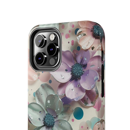 Fun Pastel Flowers Digital print Design Tough Phone Case compatible with a large variety of iPhone models, Gift, Phone Case