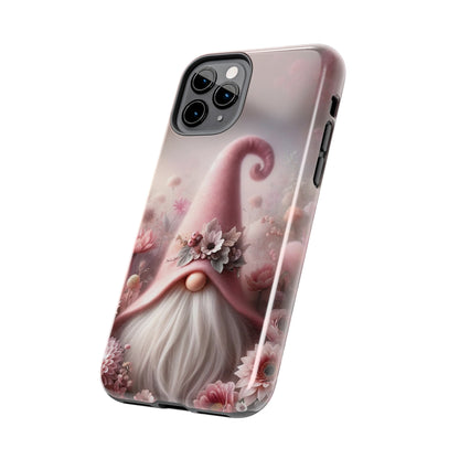 Pink Floral Fantasy Gnome Design Phone Case- Lightweight, Impact Resistant Cover for iPhone 6, 6s, 12, 13, 14, 15