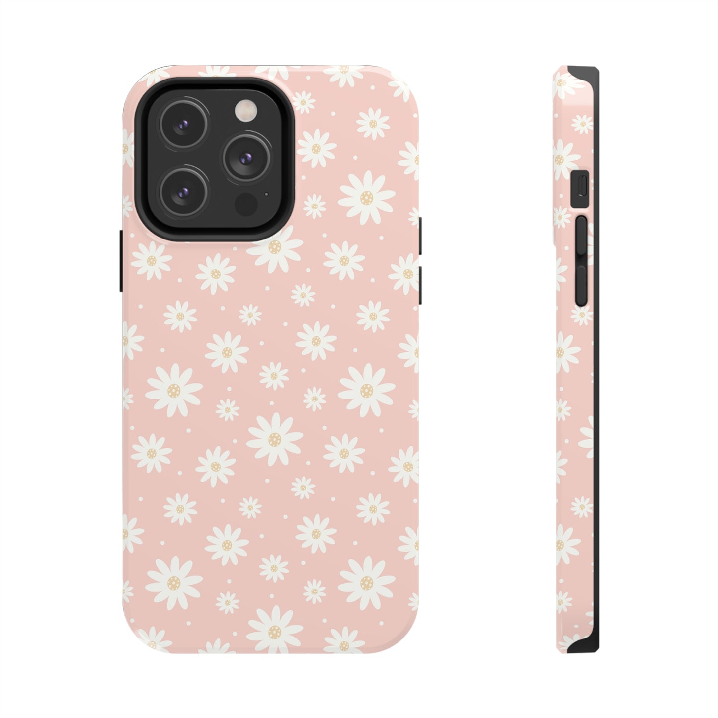 Cute Minimalist Flowers and Polka Dots Digital print Design Tough Phone Case compatible with a large variety of iPhone models, Gift, Phone Case