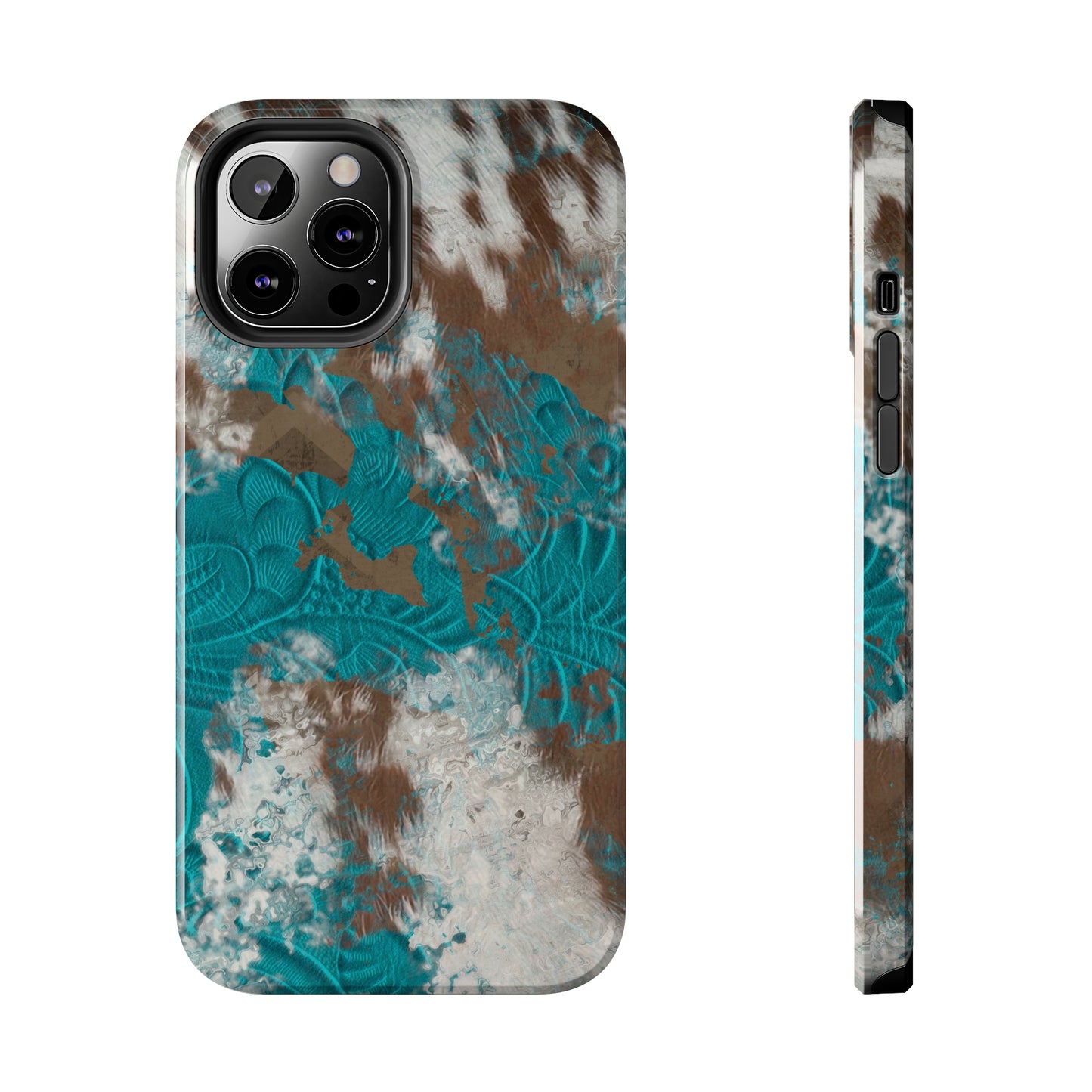 Western Cow Print Design  Phone Case- Lightweight, Impact Resistant Cover for iPhone 6, 6s, 12, 13, 14, 15