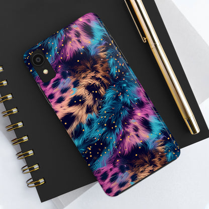 Multicolor unique leopard Pattern Design Tough Phone Case compatible with a large variety of iPhone models, Gift, Phone Case