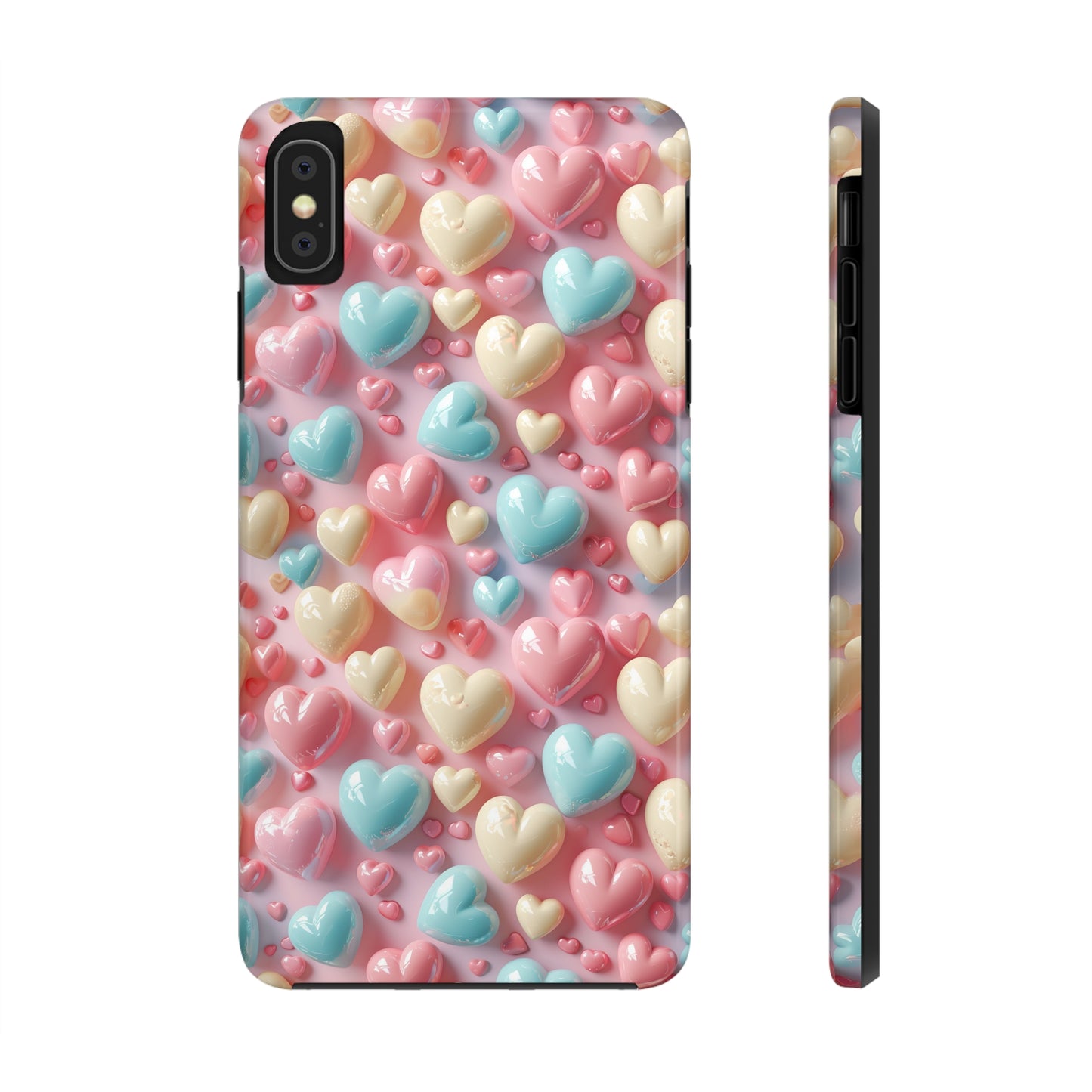 Valentine's Candy Hearts Pattern Design Tough Phone Case compatible with a large variety of iPhone models, Gift, Phone Case