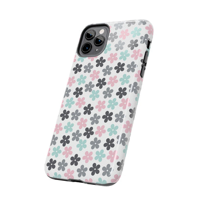 Pastel Groovy Flowers print design Tough Phone Case compatible with a large variety of iphone models