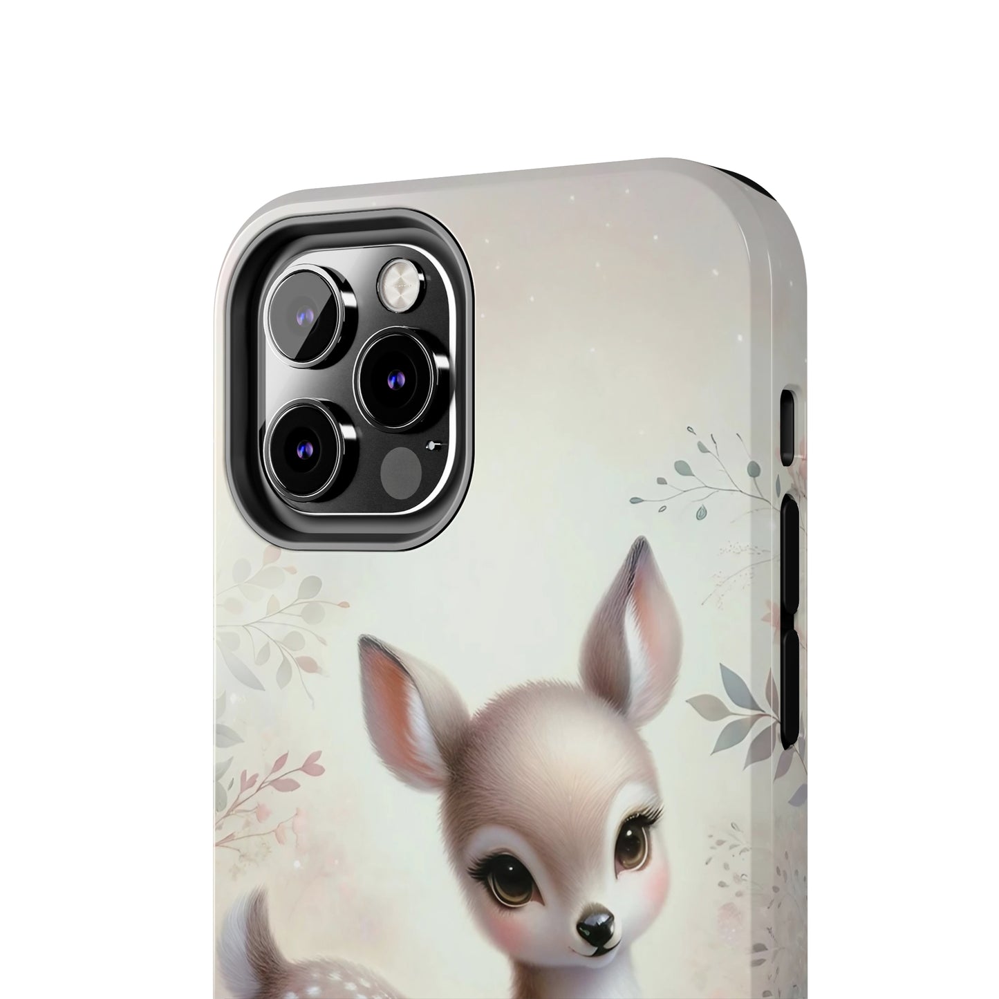 Cute Fawn and Floral print Design Tough Phone Case compatible with a large variety of iPhone models, Gift, Phone Case