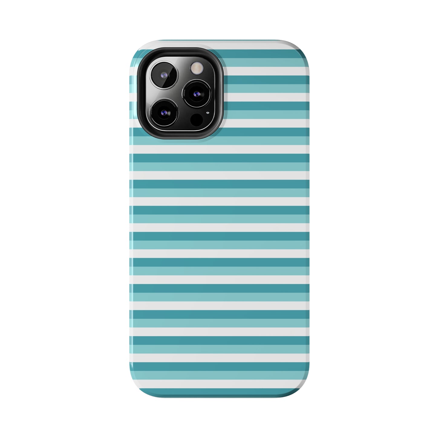 Blue and White Girly Stripe print Design Tough Phone Case compatible with a large variety of iPhone models, Gift, Phone Case