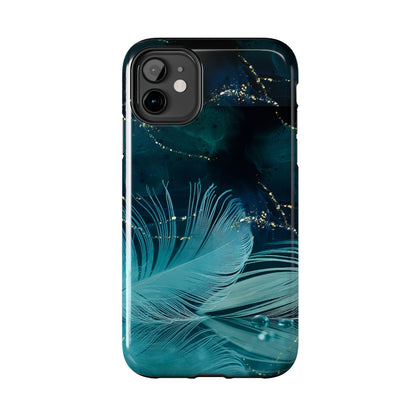 Dreamy Blue Feather design Tough Phone Case compatible with a large variety of iPhone models, Gift, Phone