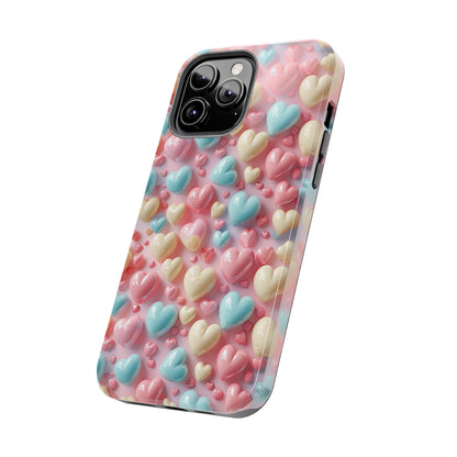 Valentine's Candy Hearts Pattern Design Tough Phone Case compatible with a large variety of iPhone models, Gift, Phone Case