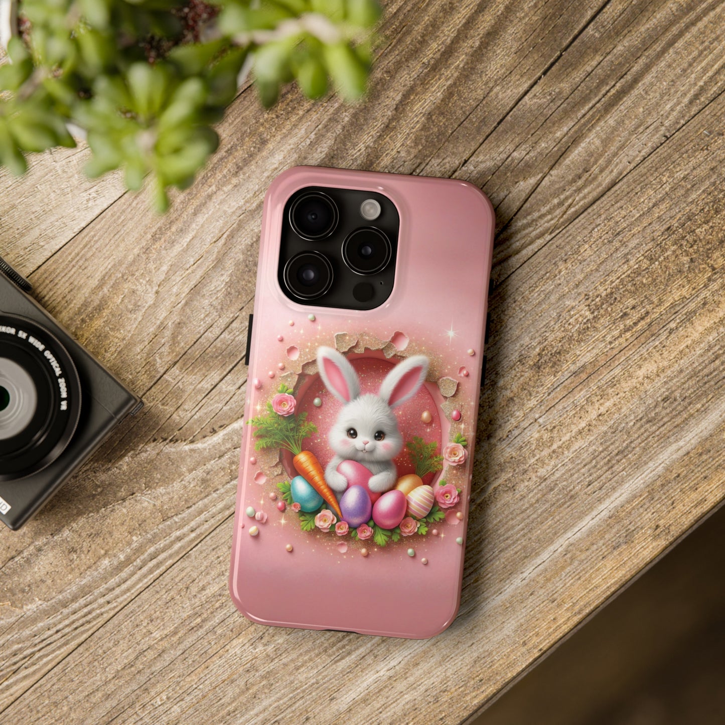 Easter Bunny Hole in the Wall design Tough Phone Case compatible with a large variety of iphone models