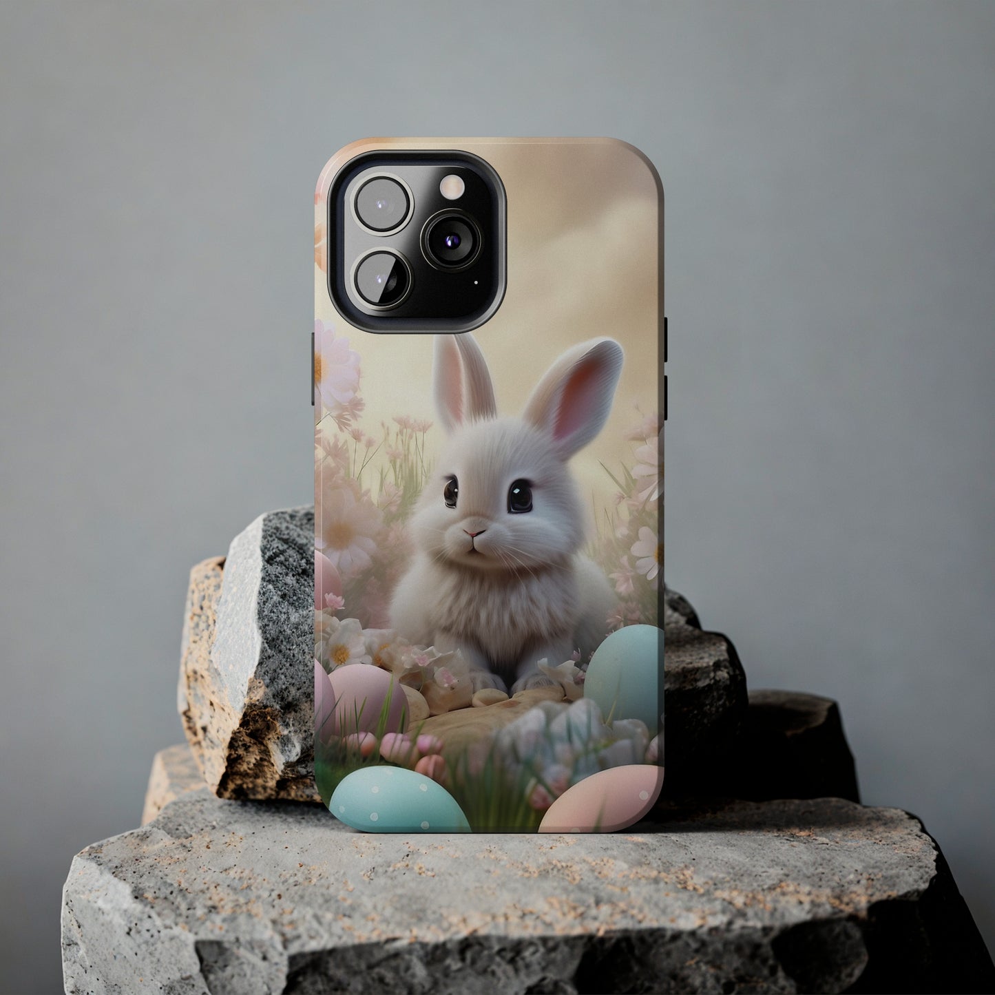 Cute Easter Bunny Pattern Design Tough Phone Case compatible with a large variety of iPhone models, Gift, Phone Case