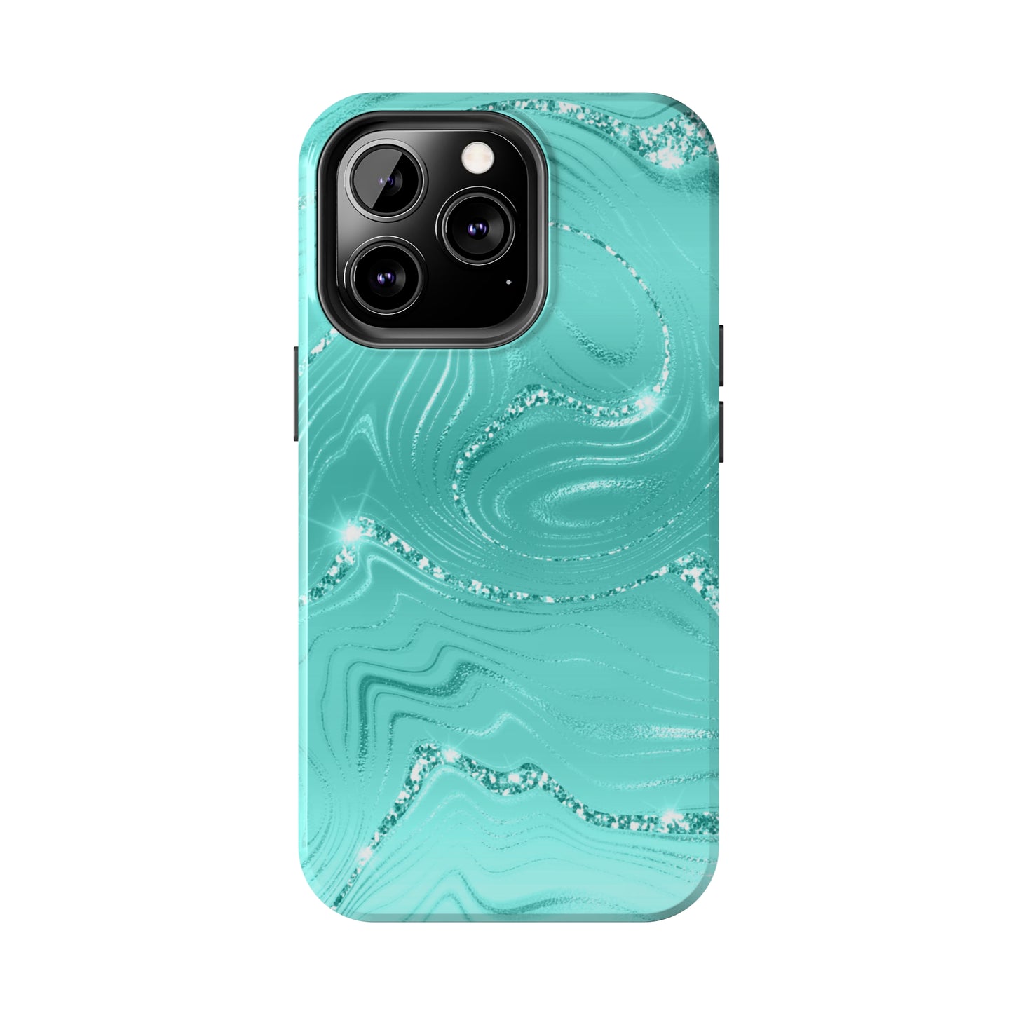 Marbled Turquoise Design Tough Phone Case compatible with a large variety of phone models, Gift, Phone Case