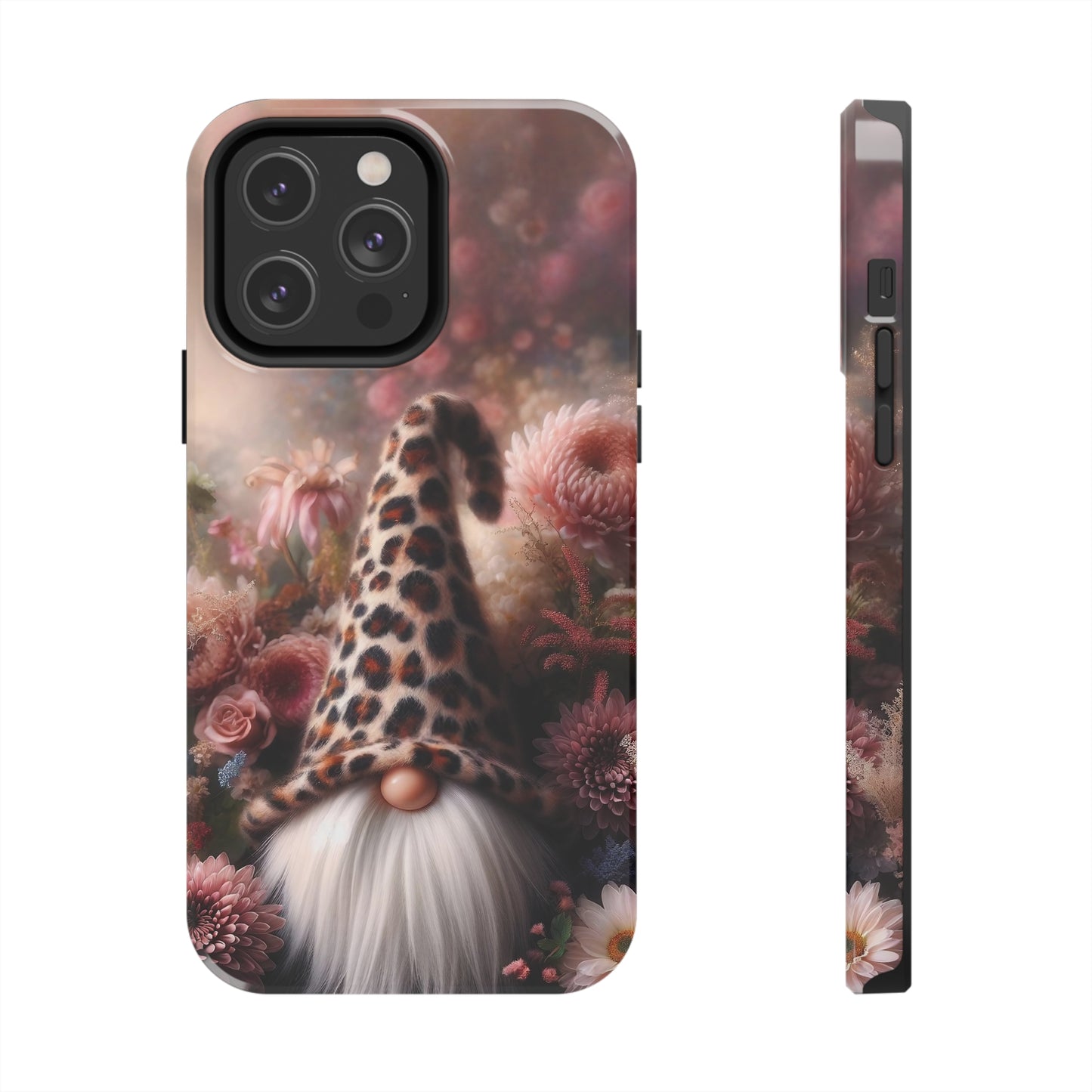 Leopard Print Fantasy Gnome Design Phone Case- Lightweight, Impact Resistant Cover for iPhone 6, 6s, 12, 13, 14, 15