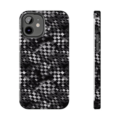 3D Checkerboard Print Pattern Design Tough Phone Case compatible with a large variety of iPhone models, Phone Case, Gift