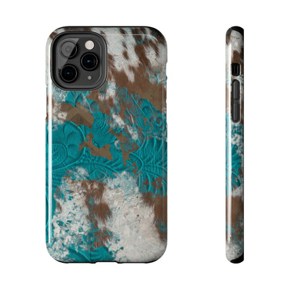 Western Cow Print Design  Phone Case- Lightweight, Impact Resistant Cover for iPhone 6, 6s, 12, 13, 14, 15