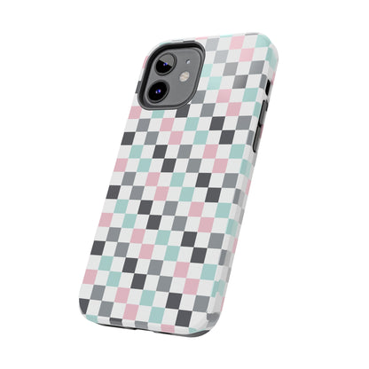 Multicolor Checkerboard print design Tough Phone Case compatible with a large variety of iphone models