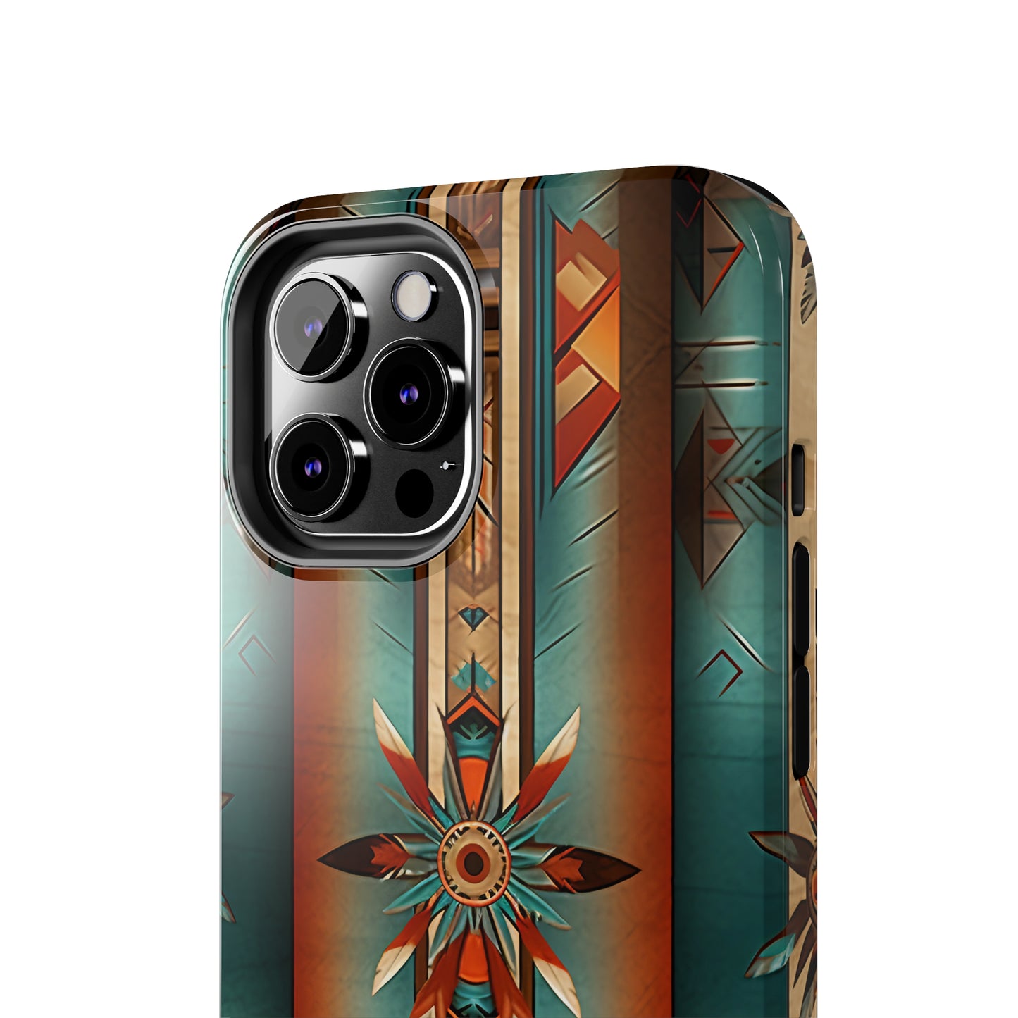 Beautiful Blue Native American Pattern Design Tough Phone Case compatible with a large variety of iPhone models, Gift, Phone Case