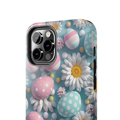 Easter Eggs and Daisies Digital print Design Tough Phone Case compatible with a large variety of iPhone models, Gift, Phone Case