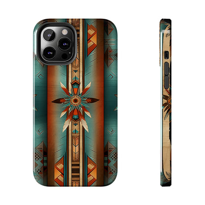 Beautiful Blue Native American Pattern Design Tough Phone Case compatible with a large variety of iPhone models, Gift, Phone Case