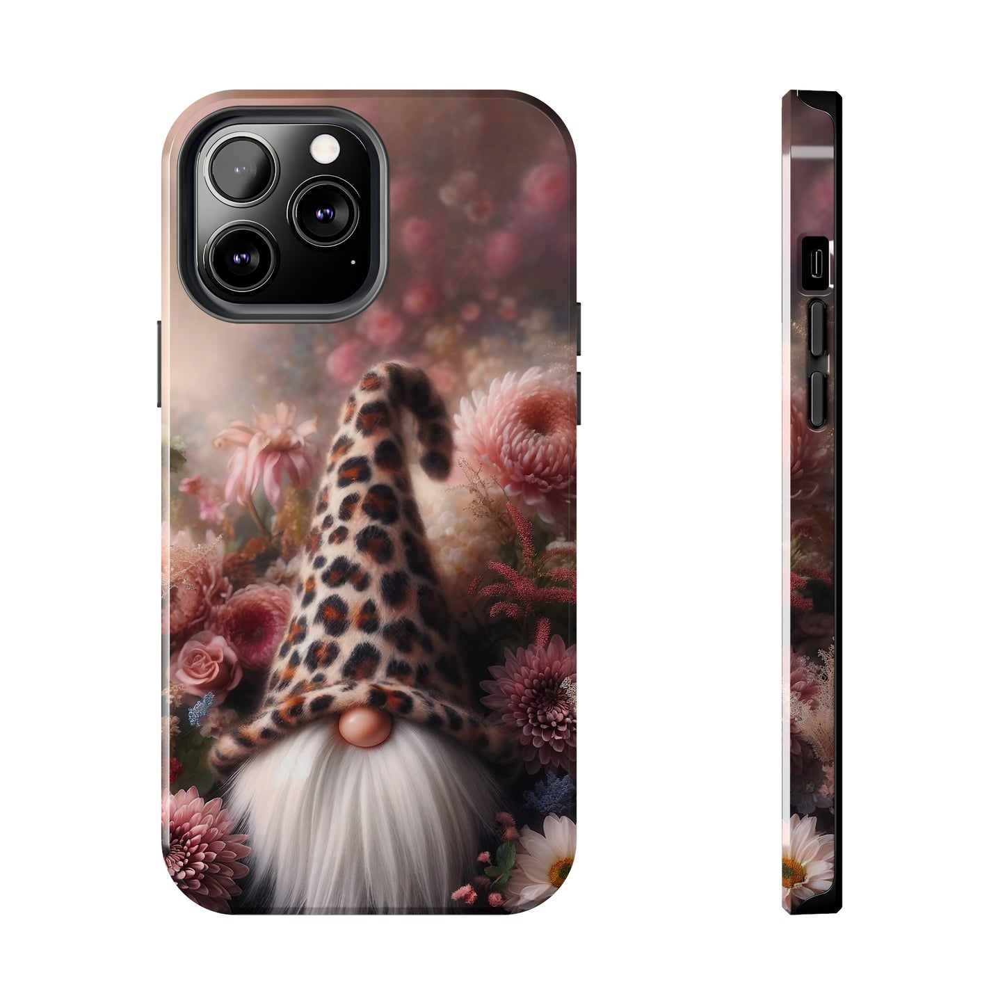 Leopard Print Fantasy Gnome Design Phone Case- Lightweight, Impact Resistant Cover for iPhone 6, 6s, 12, 13, 14, 15