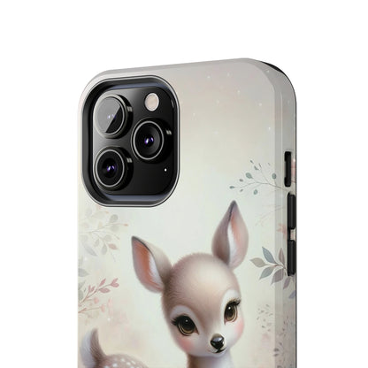 Cute Fawn and Floral print Design Tough Phone Case compatible with a large variety of iPhone models, Gift, Phone Case