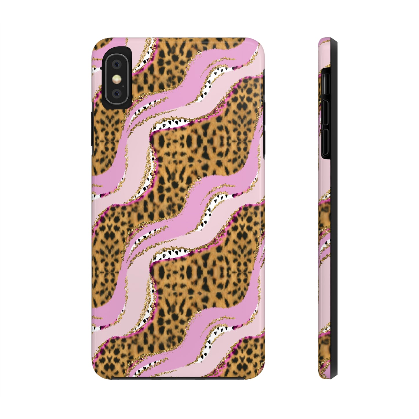 Cheetah Waves with Pink and Gold Design Phone Case- Lightweight, Impact Resistant Cover for iPhone 6, 6s, 12, 13, 14, 15