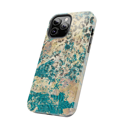 Western Turquoise and Cheetah Design Tough Phone Case compatible with a large variety of phone models, Gift, Phone Case