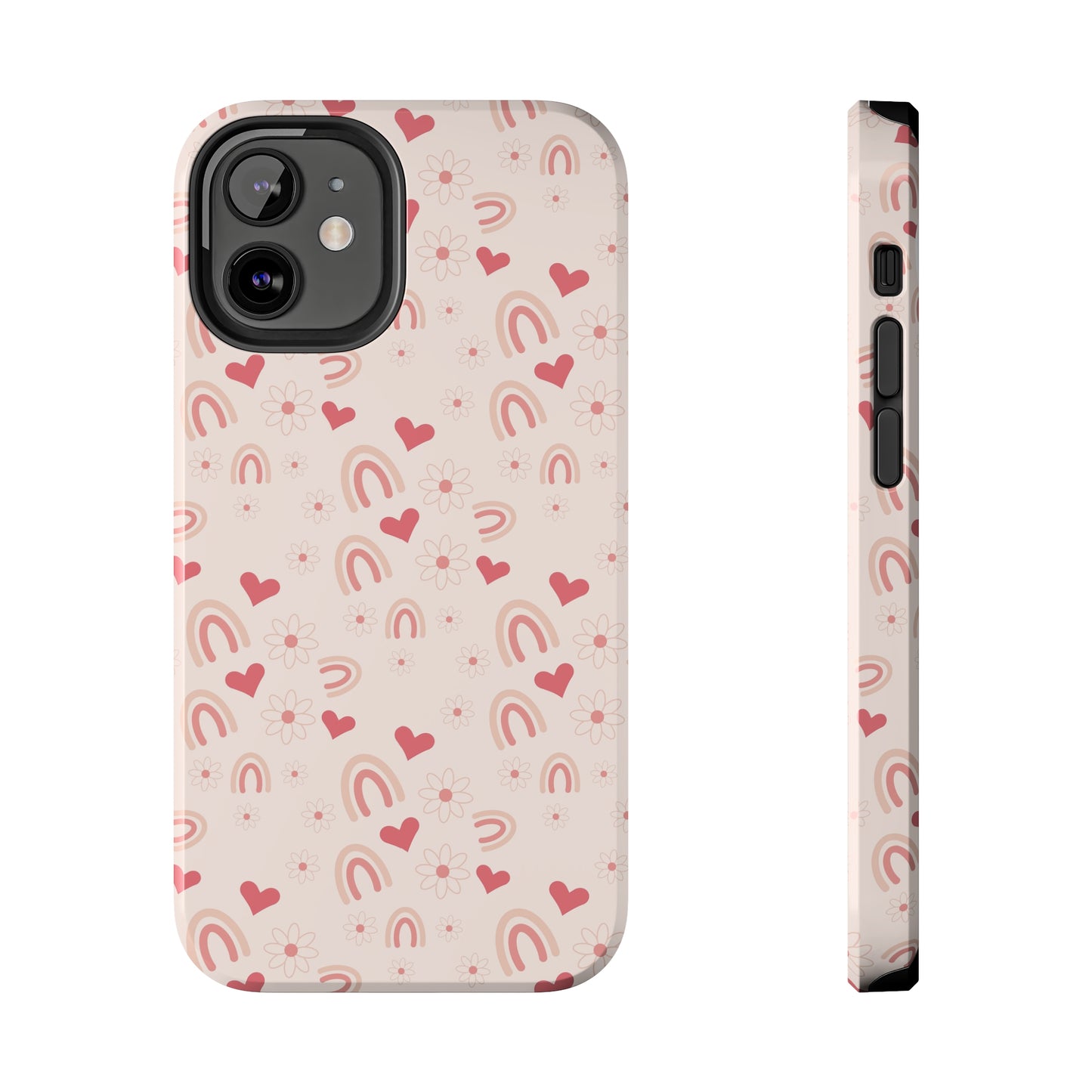 Pink Boho2 Rainbow print Design Tough Phone Case compatible with a large variety of iPhone models, Gift, Phone Case