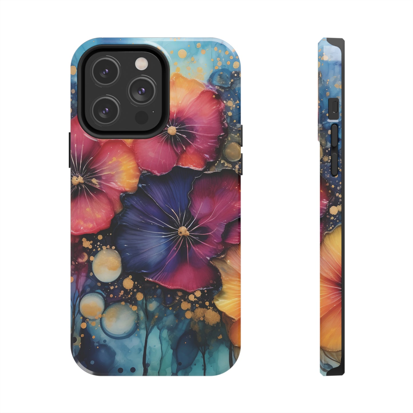 Vibrant 3D Watercolor Flowers print Design Tough Phone Case compatible with a large variety of iPhone models, Gift, Phone Case