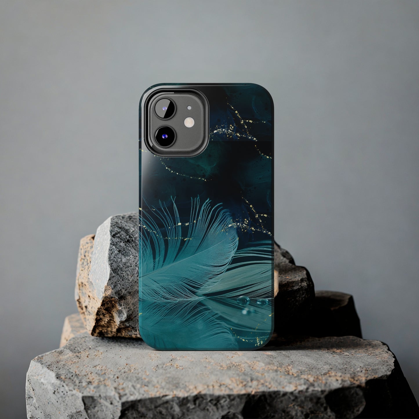 Dreamy Blue Feather design Tough Phone Case compatible with a large variety of iPhone models, Gift, Phone