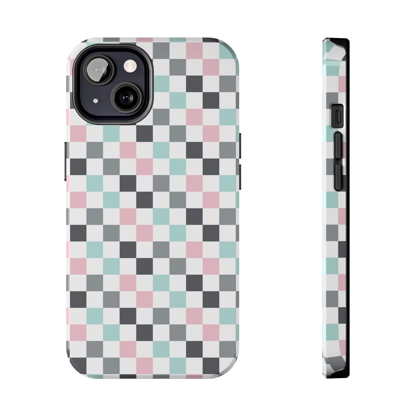 Multicolor Checkerboard print design Tough Phone Case compatible with a large variety of iphone models